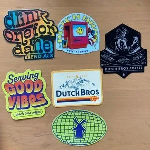 Set of 6 rare hard to find Dutch bros stickers, Arizona Christmas, Halloween